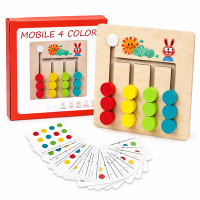 Petit jeu de logique en bois à 4 couleurs - 061