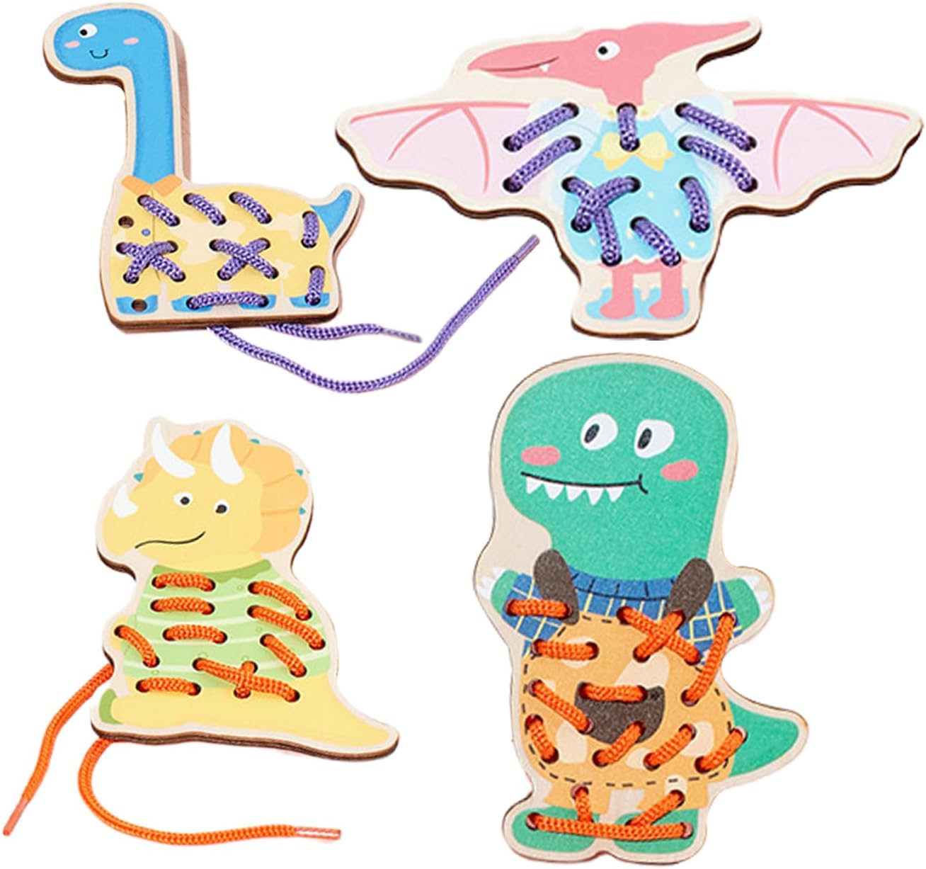 Shoelace Cards, Toddler Sewing Kit | Learn to sew wooden shoelace animals,Fine Motor Skills Toys, Board Games, Road Trip Toys, Practice