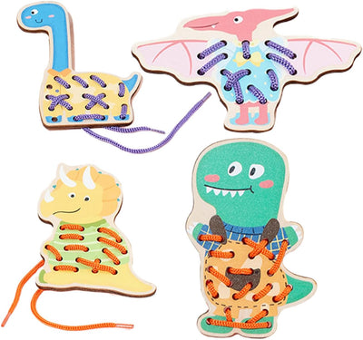 Shoelace Cards, Toddler Sewing Kit | Learn to sew wooden shoelace animals,Fine Motor Skills Toys, Board Games, Road Trip Toys, Practice