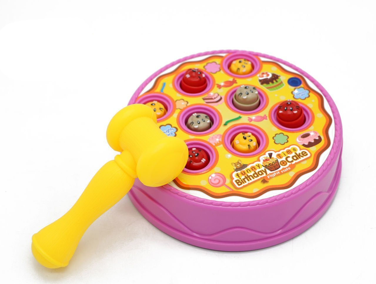Fidtoy Hammer Cake Toy Set with Pop Up Mice Musical Game