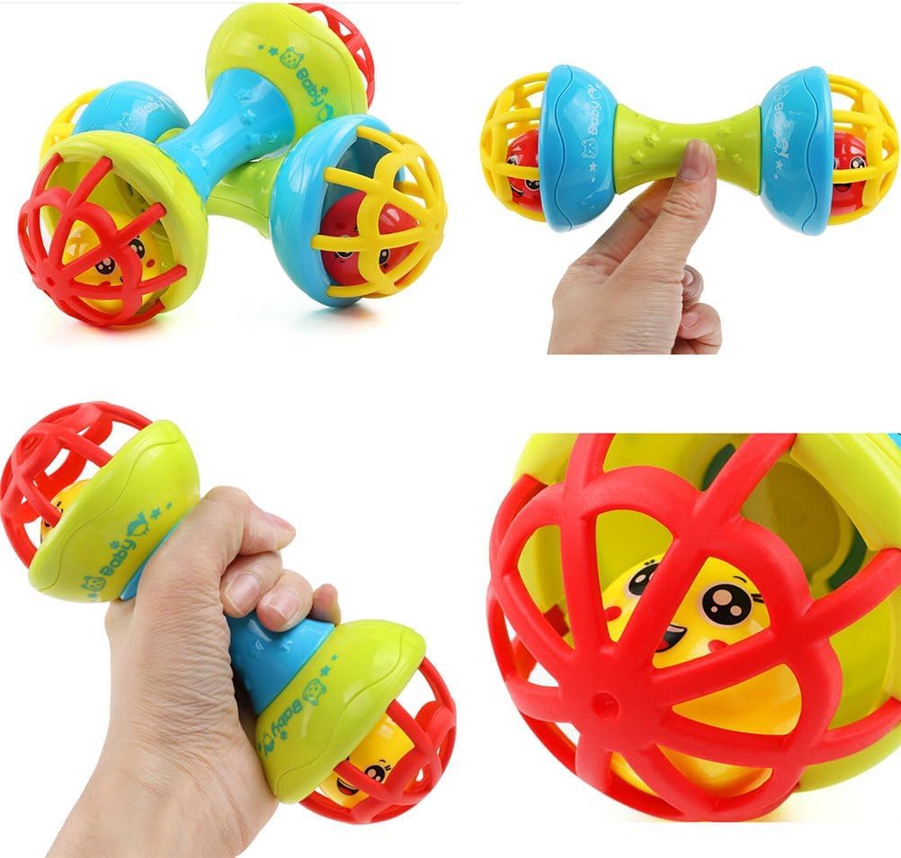 Fidtoy Baby Rattle Ball and Maraca Set Food Grade ABS Sensory Toy