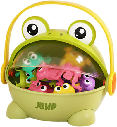 Fidtoy Grenouille sauteuse pour tout-petits | Jouet interactif à ressort pour la coordination œil-main et le jeu actif des enfants