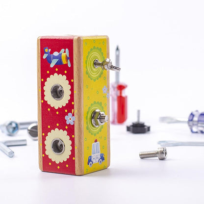 ATORSE Montessori Wooden Screw Driver Busy Board Motor Skill Early Development Toys