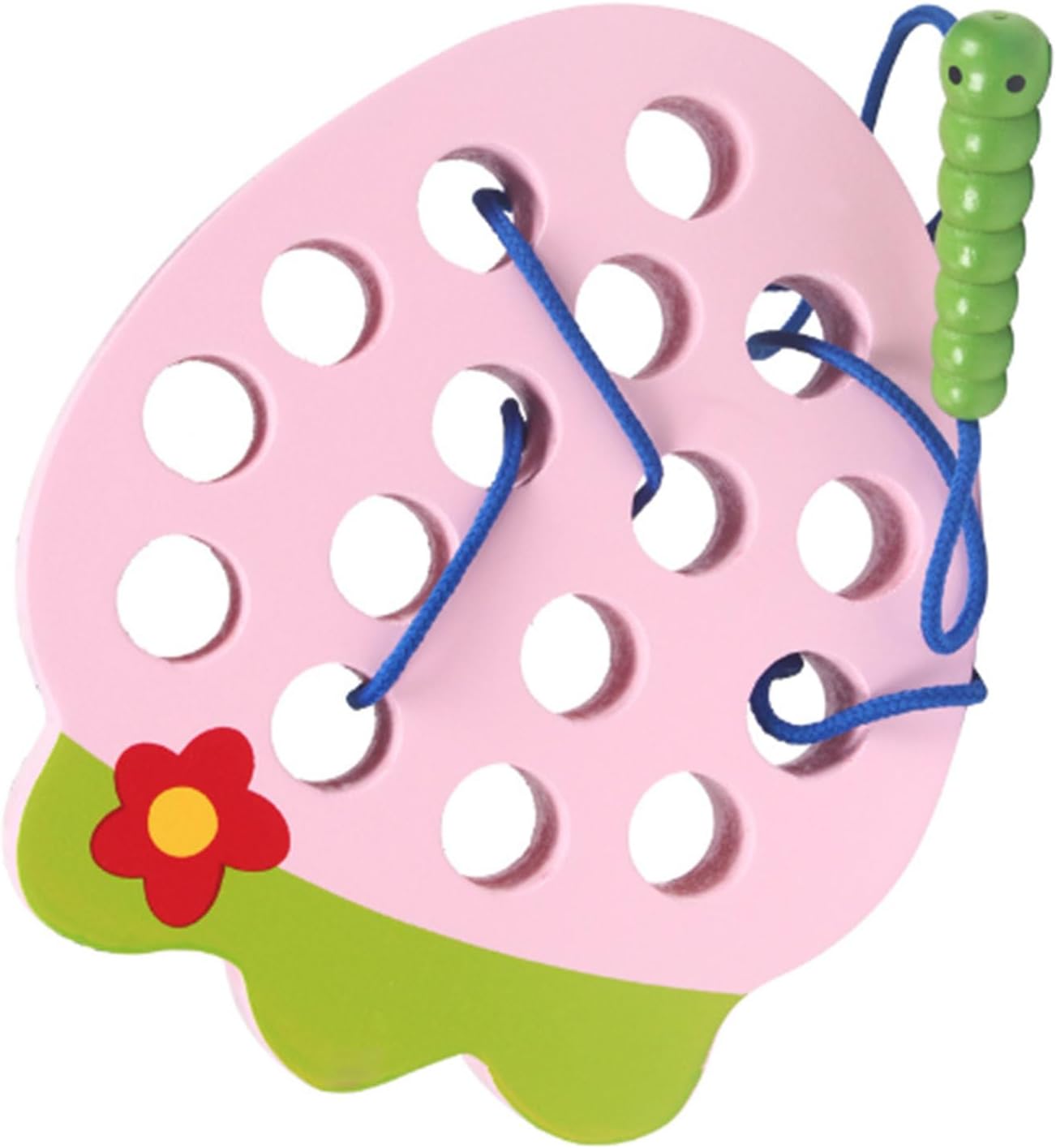 LJCM Eating Fruit, Wooden Lacing Threading Toy Promotes Exercise for 1-2 Years Old Kids (#4)