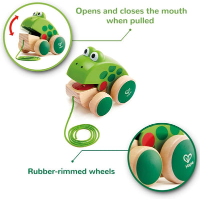 Fidtoy Grenouille à Tirer en Bois pour les Tout-Petits 12M+