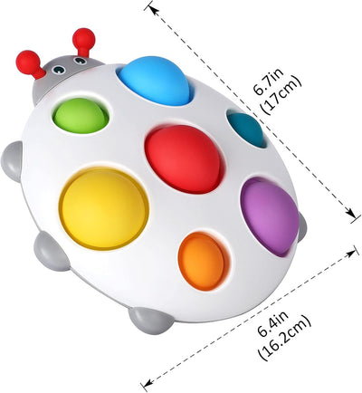 Fidtoy Baby Sensory Pop Toy Silicone Dimple Fidget Toy for Toddlers 6 Months+ Tactile Bubble Board Calm Travel Bath Toy Fine Motor Skills Toy