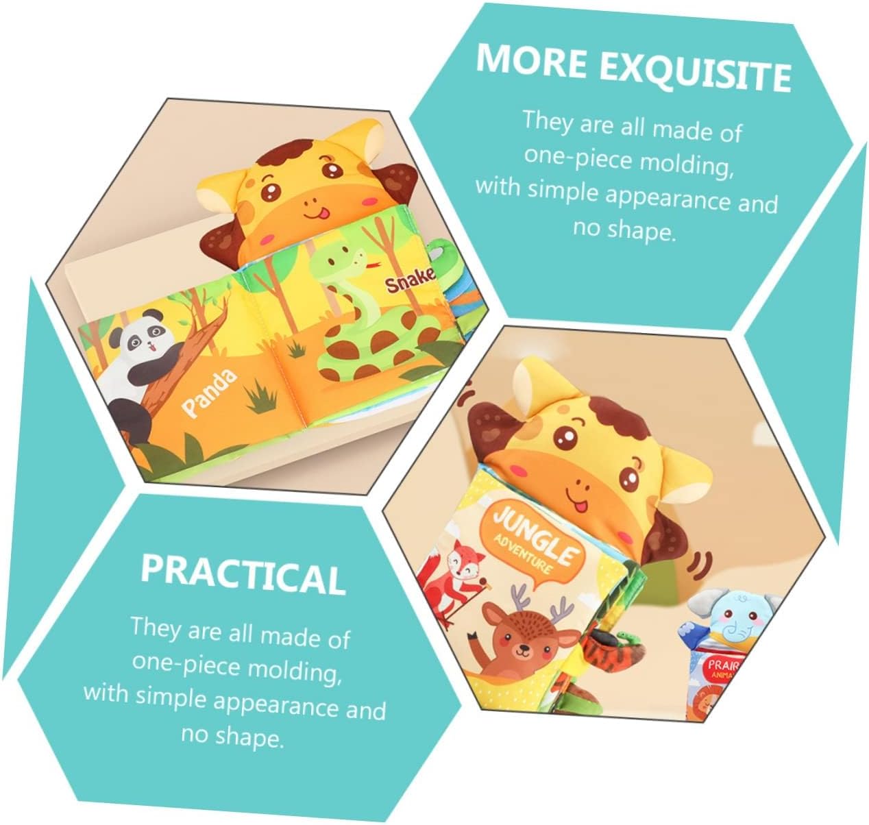 Fidtoy Prairie Animals Hand Puppet Cloth Book for Babies Soft Sensory Early Reading Book Toddler Touch Learning Toy
