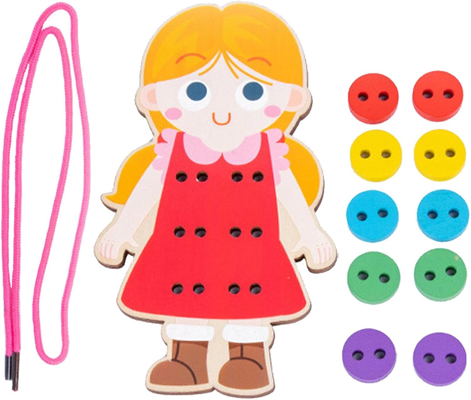 Kongou Sewing Button Toy | Sewing Cards for Children to Learn the Basic Life Skills,Montessori Toy Threading Motor Skills Game for Development
