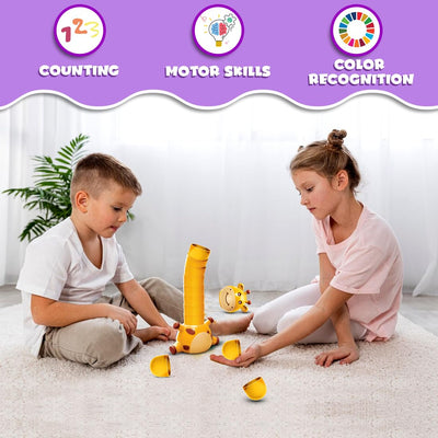 Fidtoy Giraffe Neck Stacking Animal Stack Attack Game for Kids