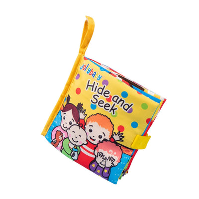 Jollybaby Livres en tissu coucou pour bébés, livre doux froissé toucher et sentir pour bébés, nourrissons et tout-petits, jouets de poussette interactifs pour le développement précoce (cache-cache)