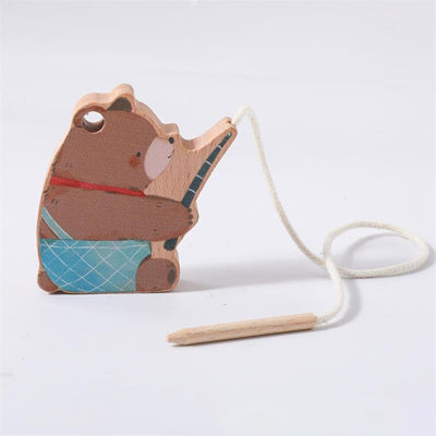 predolo Jouet en bois à lacer, Cadeaux pour la motricité fine, Enfants, Tout-petits, Apprentissage de la concentration, Jouet éducatif préscolaire, Jouets à enfiler