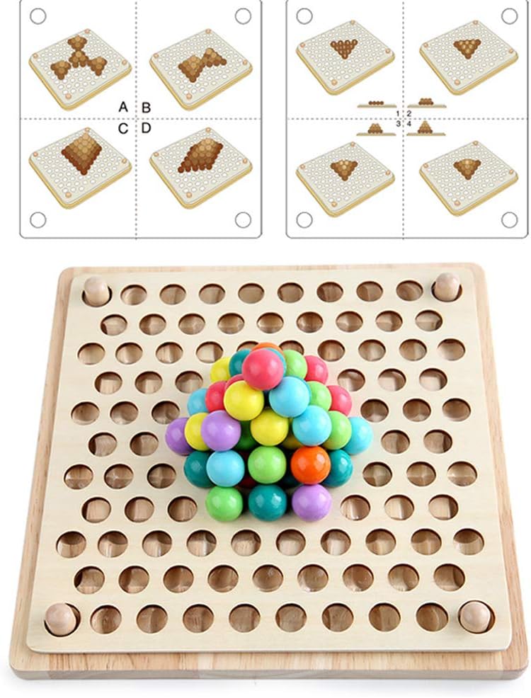 Educational Toys Clip Beads Wooden Clips Intensive Training Early Education Beads Educational Toy Gift Rainbow Educational Toys Rainbow Removal 2-in-1 Attention and Focus Training Children