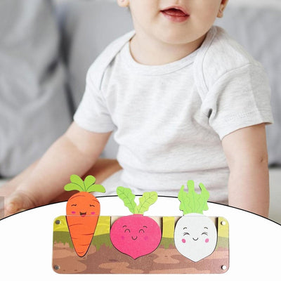 Fidtoy Carrot Pull Busy Board Toy Montessori Fine Motor Toy for Toddlers Wooden Sensory Activity Board Accessory Hand Eye Coordination Learning Toy Gift