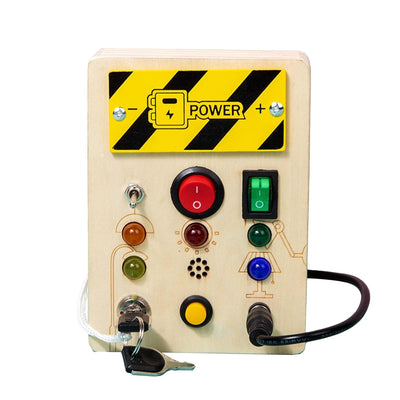 Fidtoy Tableau d'activités LED Montessori pour tout-petits - Interrupteur sensoriel - Tableau d'activités - Motricité fine - Jouet silencieux de voyage - Cadeau éducatif
