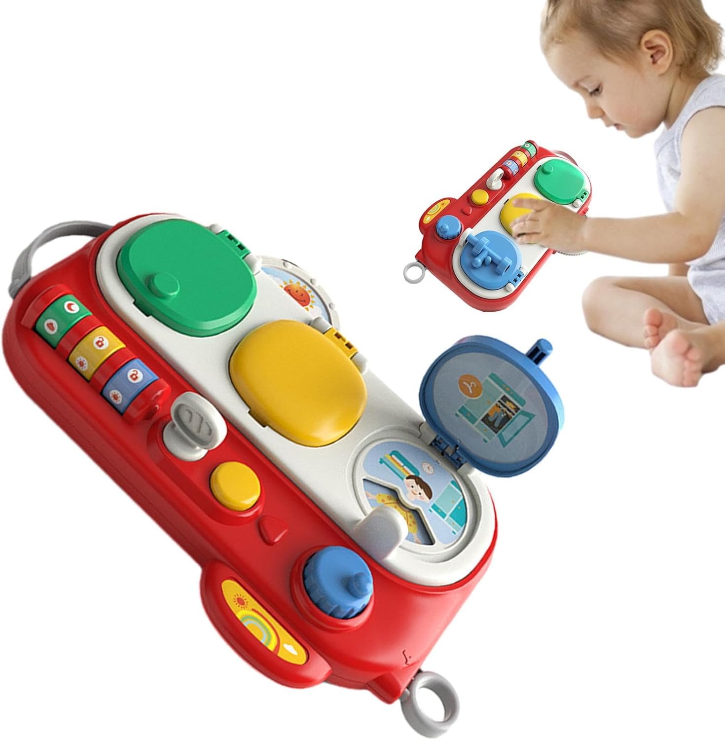 Juguete Montessori Fidtoy Busy – Cubo de actividades sensoriales interactivo para bebés y niños pequeños
