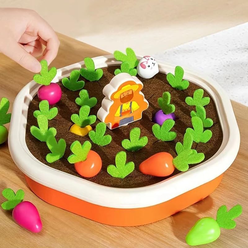 Jeu de mémoire Fidtoy Radish Farm Carrot Pulling pour enfants