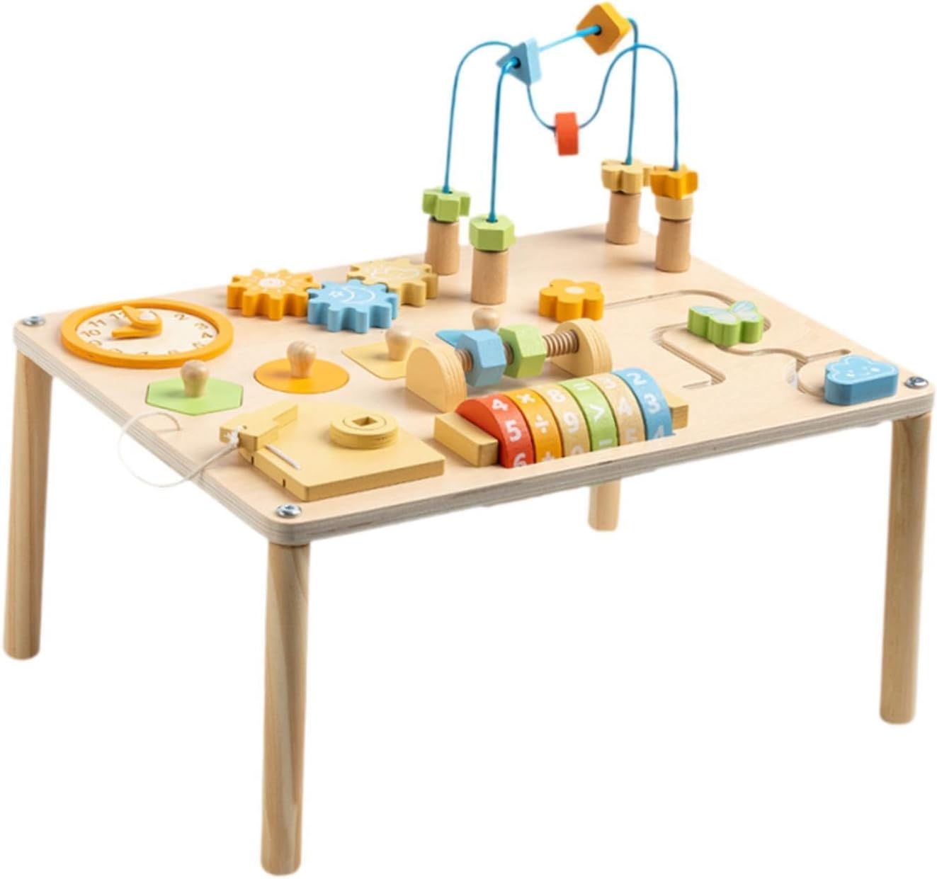 Activity Table Gears Blocks Shape Sorter for Children 1 2 3 4 Year Old Baby