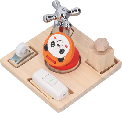 Fidtoy Tableau d'Activités Montessori pour Tout-Petits, Planche Sensorielle en Bois, Tri de Formes, Jouet d'Apprentissage Motricité Fine, Puzzle Éducatif, Jouet Calme de Voyage