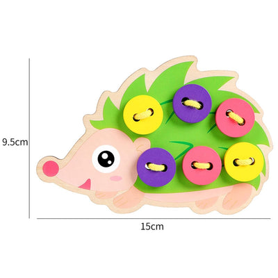 LOOM TREE® 2xJouets en bois à lacer pour bébés Boutons à coudre Aides Montessori pour enfants