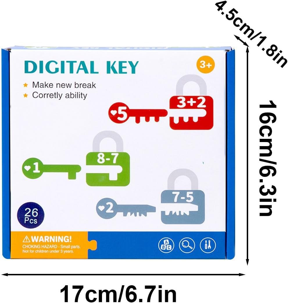 Kids Learning Locks with Keys, Number Counting for Kids | Letter Recognition Keys and Locks Combination Set for Kids - Preschool Learning Games, c