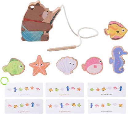 predolo Wooden Lacing Toy Fine Motor Skill Gifts Kids Toddlers Learning Concentration Preschool Educational Toy Threading Toys