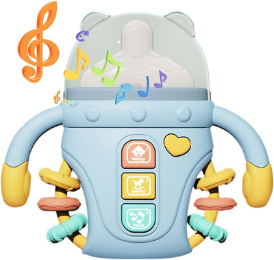 Fidtoy Comfort Bottle Baby Sensory Toy with Lights, Music and Teether | Soothing Learning Toy for Infants 6-24 Months