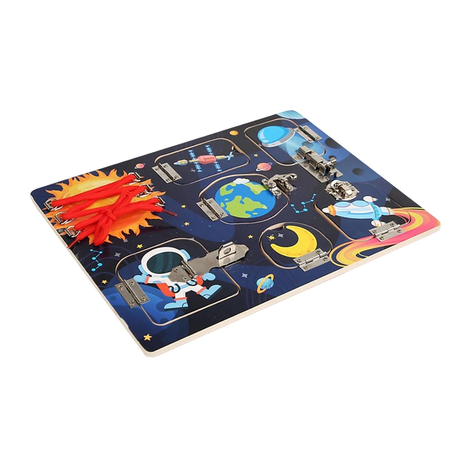 bnf® Wood Busy Board Self Ability Educational Learning for Kids 2 3 4 5 Years Old Space|Toys & Hobbies | Educational | Other Educational Toys