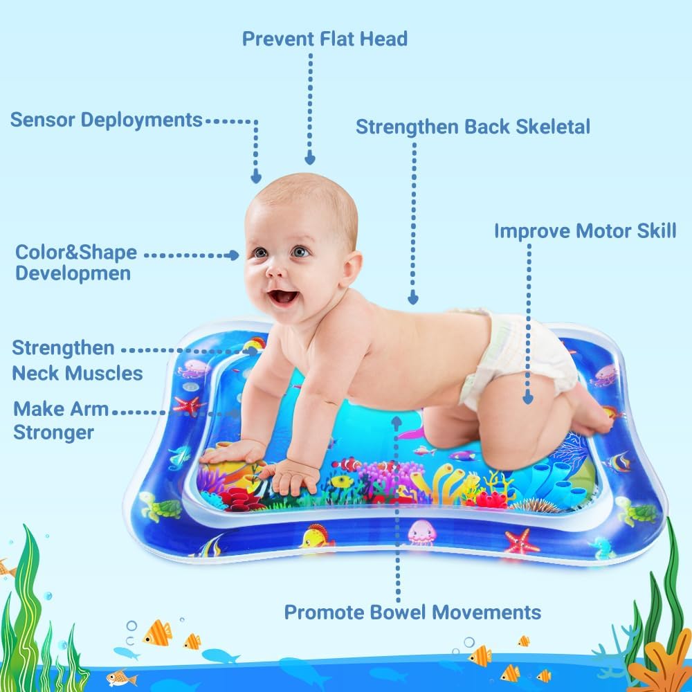 Tapis de jeu aquatique Fidtoy Tummy Time pour bébés de 3 à 12 mois, jeu sensoriel