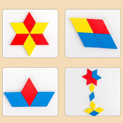 Fidtoy Tangram Cubes de Couleurs Vives Puzzle Montessori pour Enfants