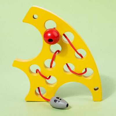 Jouet Montessori en forme de fromage à lacer pour garçons et enfants à la maternelle et en avion