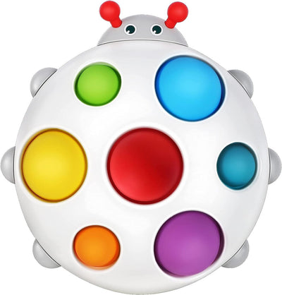 Fidtoy Baby Sensory Pop Toy Silicone Dimple Fidget Toy for Toddlers 6 Months+ Tactile Bubble Board Calm Travel Bath Toy Fine Motor Skills Toy