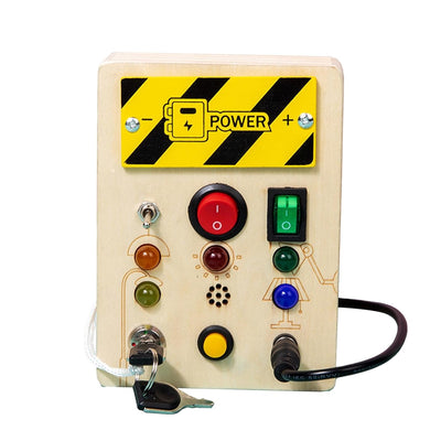 Fidtoy Tableau d'activités LED Montessori pour tout-petits - Interrupteur sensoriel - Tableau d'activités - Motricité fine - Jouet silencieux de voyage - Cadeau éducatif