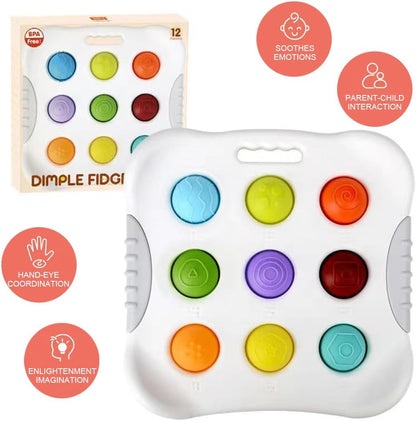 Dimple Digits Fidget Toy, Number & Shape Dimples Fidget Popper Toy, Pop Dimple Toys for Toddlers 1-3 Simple Poppers Dimple Fidget Toy Number Learning Toys