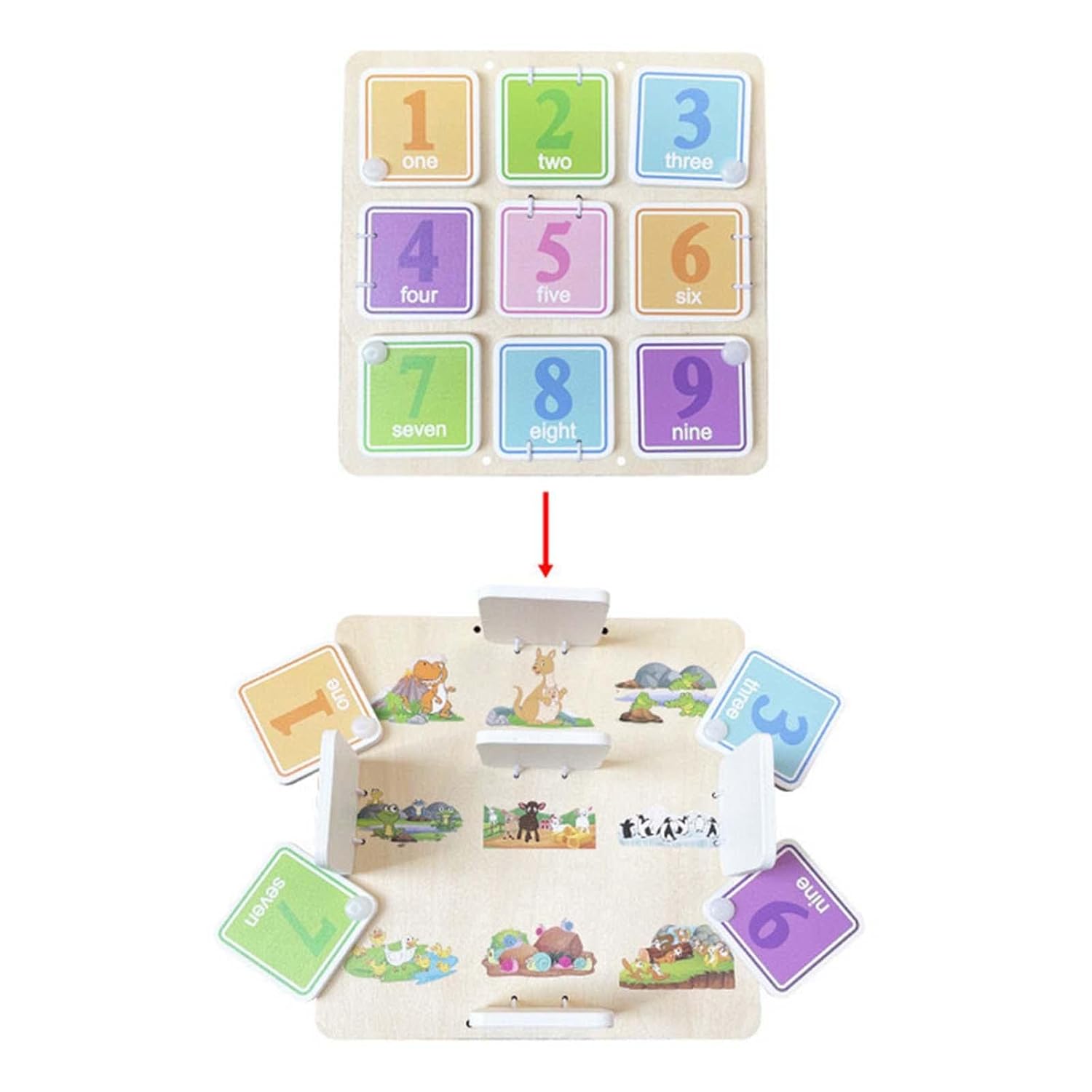 ATORSE Busy Board Preschool Educational Toy Fine Motor Skills Number Board