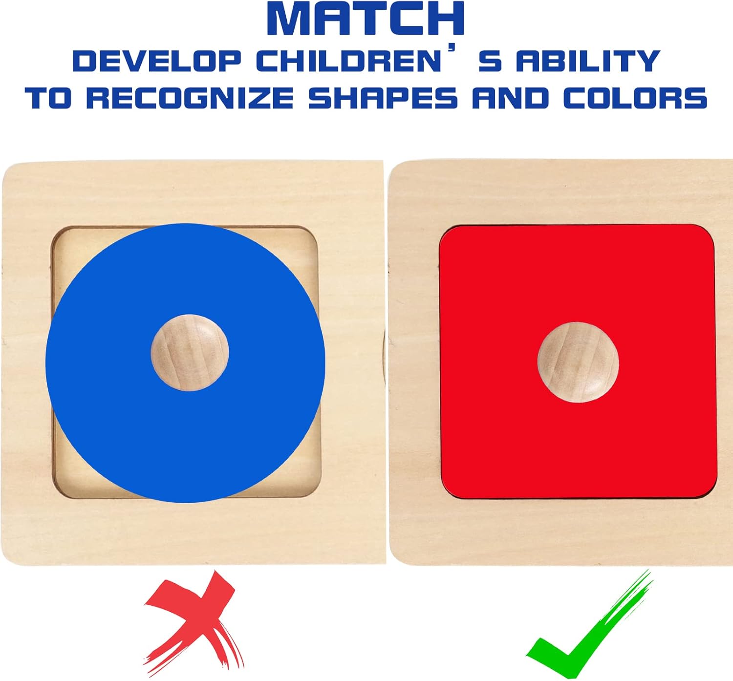 LEADER JOY Montessori Materials Geometric Insets Puzzles Toddler Preschool Toys