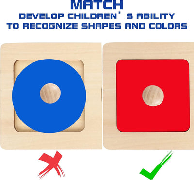LEADER JOY Materiales Montessori Encajes Geométricos Puzzles Juguetes Preescolares para Niños Pequeños