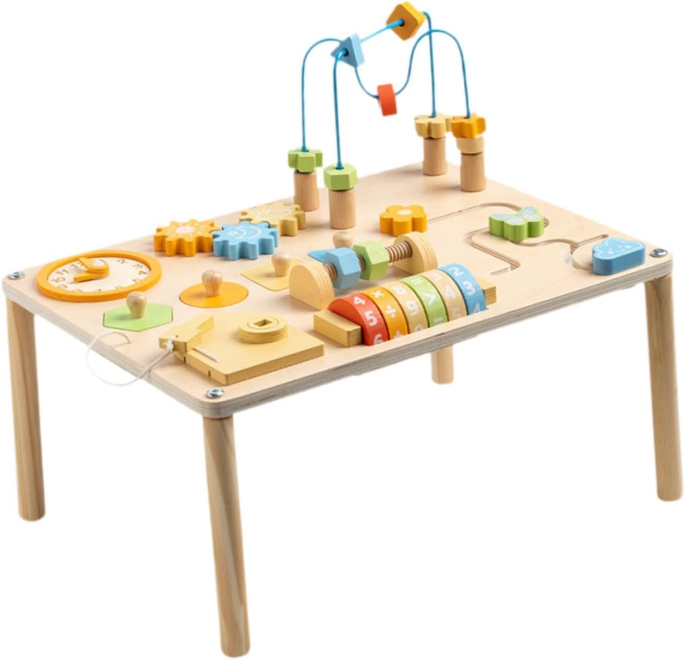 Activity Table Gears Blocks Shape Sorter for Children 1 2 3 4 Year Old Baby