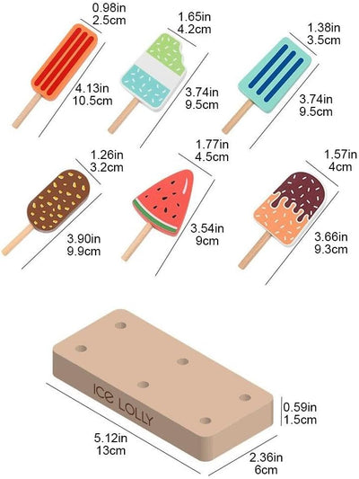 Fidtoy Set de Helados de Madera para Juego de Imitación de Niños Pequeños