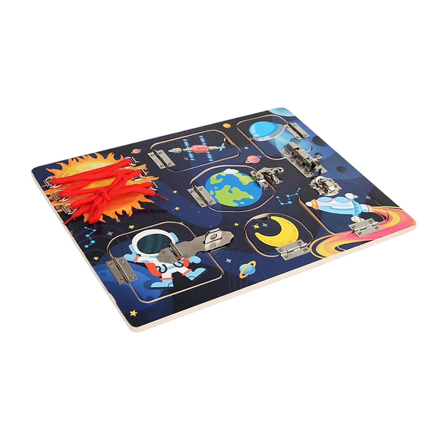 bnf® Wood Busy Board Self Ability Educational Learning for Kids 2 3 4 5 Years Old Space|Toys & Hobbies | Educational | Other Educational Toys