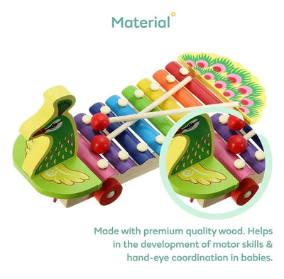 Fidtoy Peacock Shaped Xylophone Toy – Musical Toy for Kids 3+