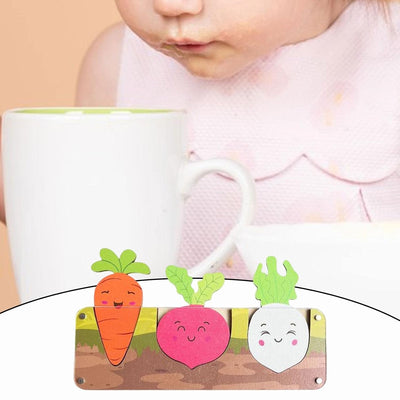 Fidtoy Carrot Pull Busy Board Toy Montessori Fine Motor Toy for Toddlers Wooden Sensory Activity Board Accessory Hand Eye Coordination Learning Toy Gift