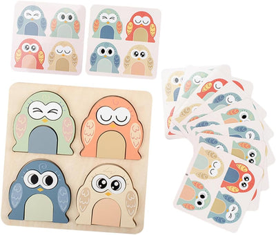 Fidtoy Rompecabezas de Expresiones de Animales Montessori, Juguete de Madera para Niños, Aprendizaje Emocional, Asociación de Caras, Habilidades Motoras Finas, Regalo Educativo