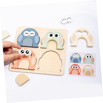 SUPVOX Giocattolo di Legno Abbinato per Ragazzo Ragazza con Blocchi di Espressione di Animali per Educazione Precoce e Apprendimento Cognitivo di Giochi di Abbinamento Puzzle di Legno
