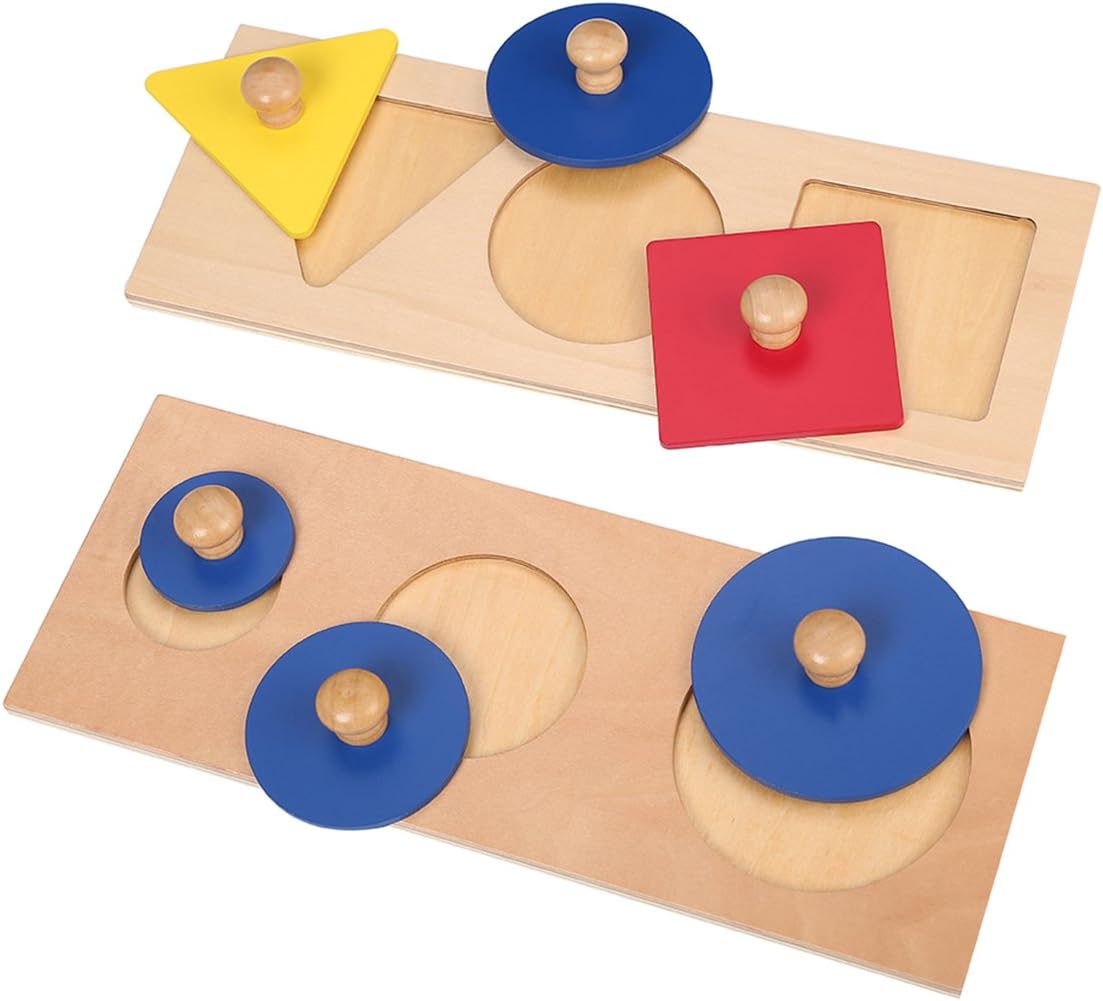LEADER JOY Materiales Montessori Encajes Geométricos Puzzles Juguetes Preescolares para Niños Pequeños