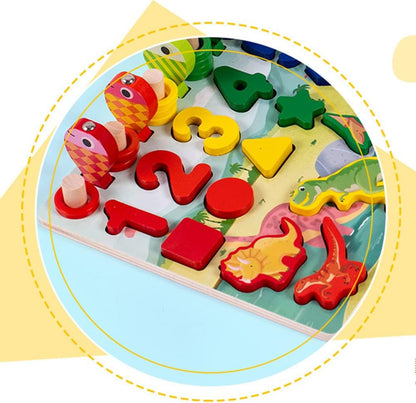 Rompecabezas de madera para niños pequeños, Montessori Juguetes con forma de rompecabezas, clasificación, juego de pesca, juguete educativo, regalo para niños y niñas