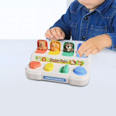 Fidtoy Montessori Pop Up Animal Activity Toy for Toddlers Fine Motor Quiet Learning Toy