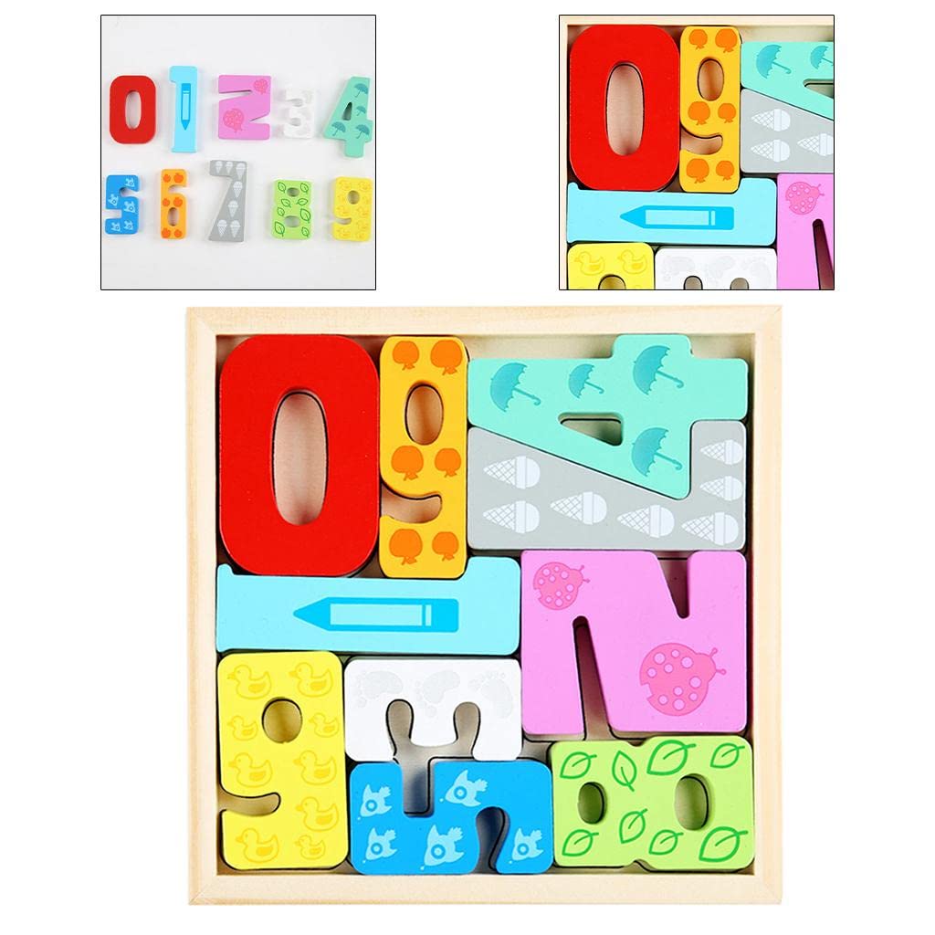 Fidtoy Wooden Tangram - Numbers Educational Toy for Toddlers Early Math Learning Montessori Puzzle