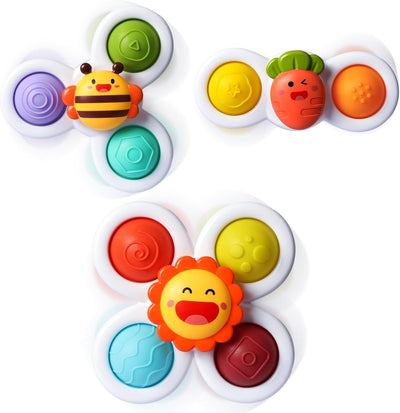 Fidtoy Suction Fidget Spinner Toys for Toddlers 3-Piece Set