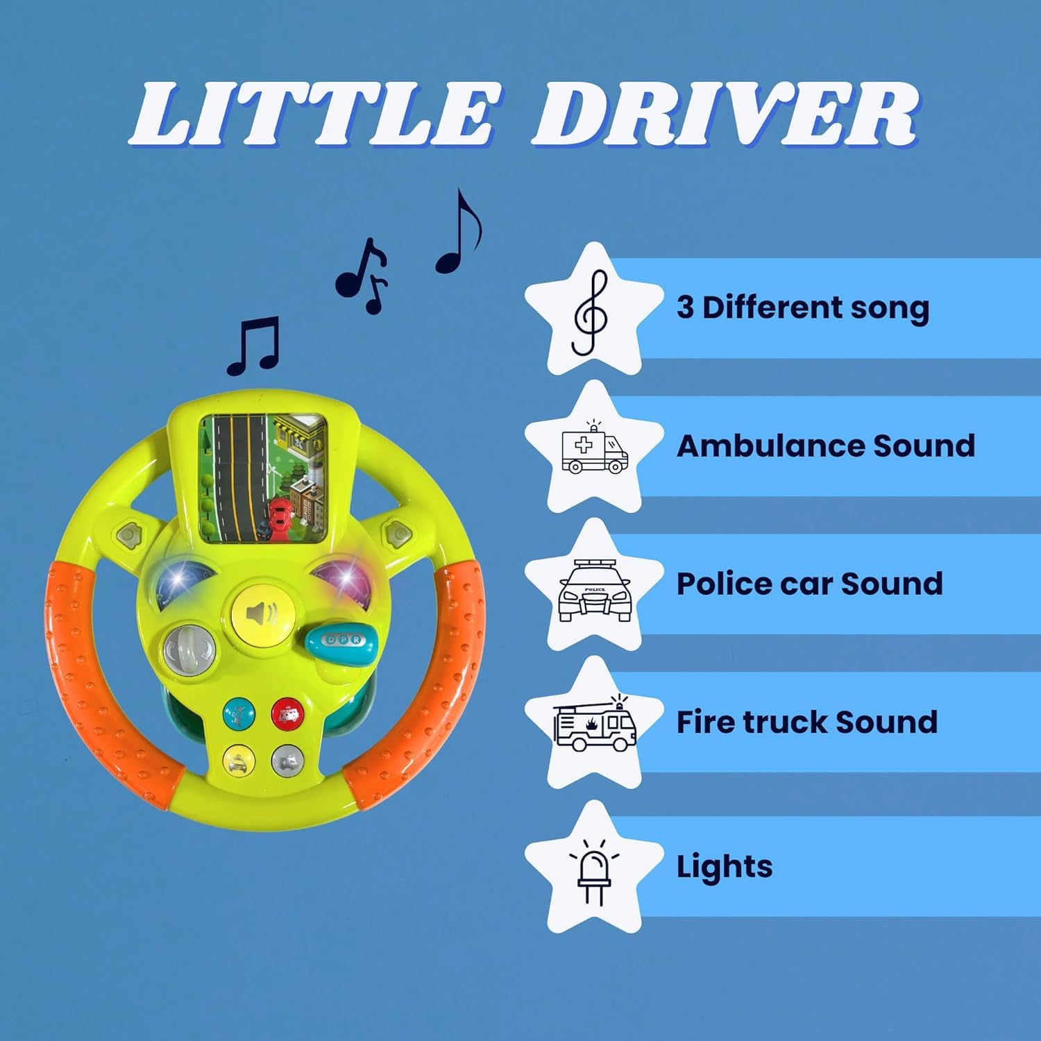 Fidtoy Volante Eléctrico Little Driver de Juguete para Niños