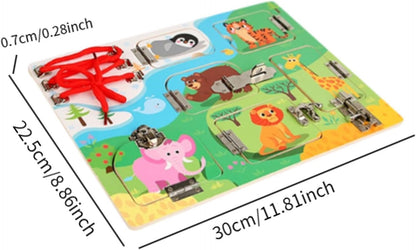 Wooden Latch Board for Skill Development and Learning Activities for Kids, Animal